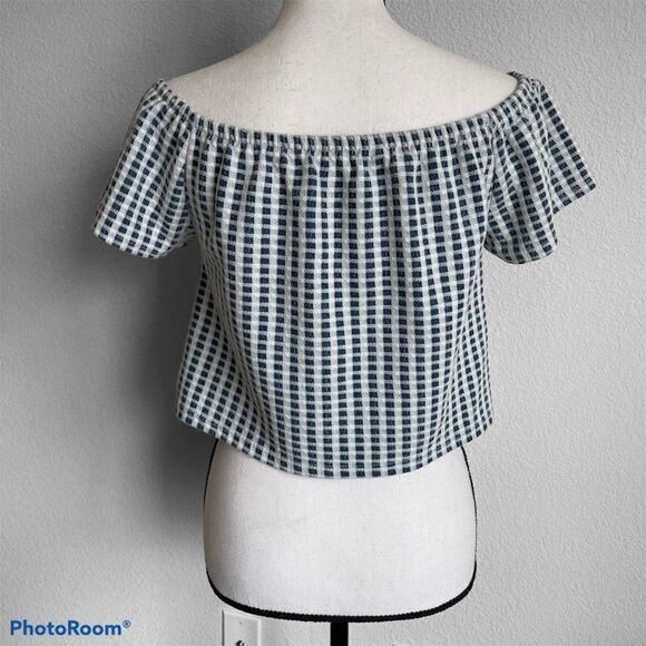 Zara Trafaluc Blue and White Crop Top‎ - Picture 8 of 8